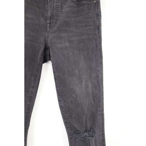 Madewell Womens 26 9" High Rise Skinny Denim Jean Lunar Wash Stretch Ripped Knee - Picture 4 of 12